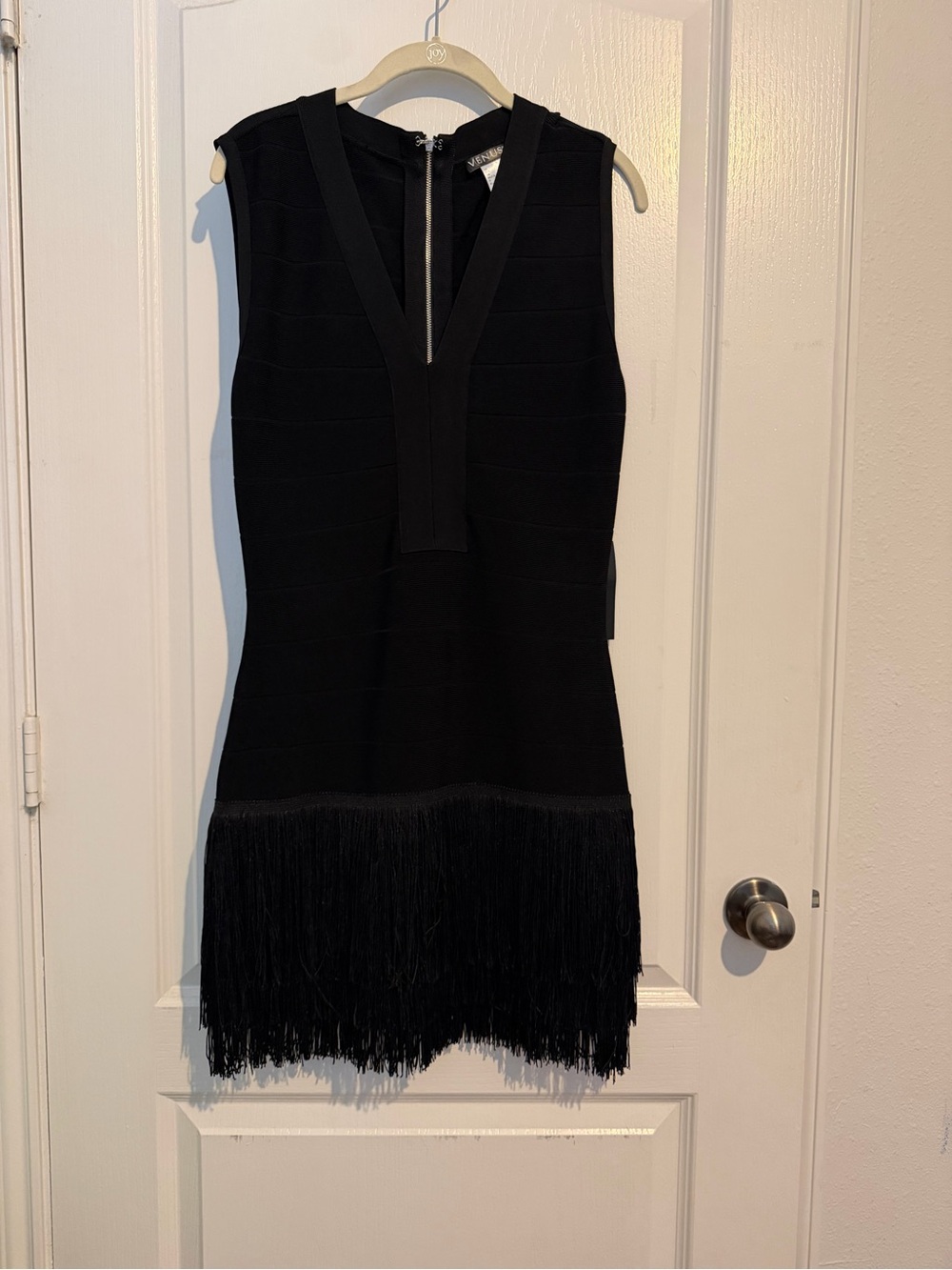 VENUS Black Sleeveless Fringe Hem Mini Dress new with tags never worn